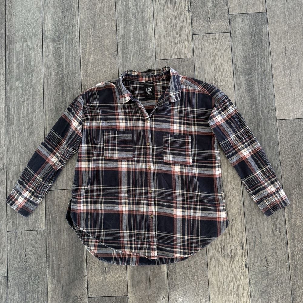 Y2K Ripcurl Long Sleeve Beach Button Shirt Mens Sz M Plaid Fall Flannel Y2K Surf
